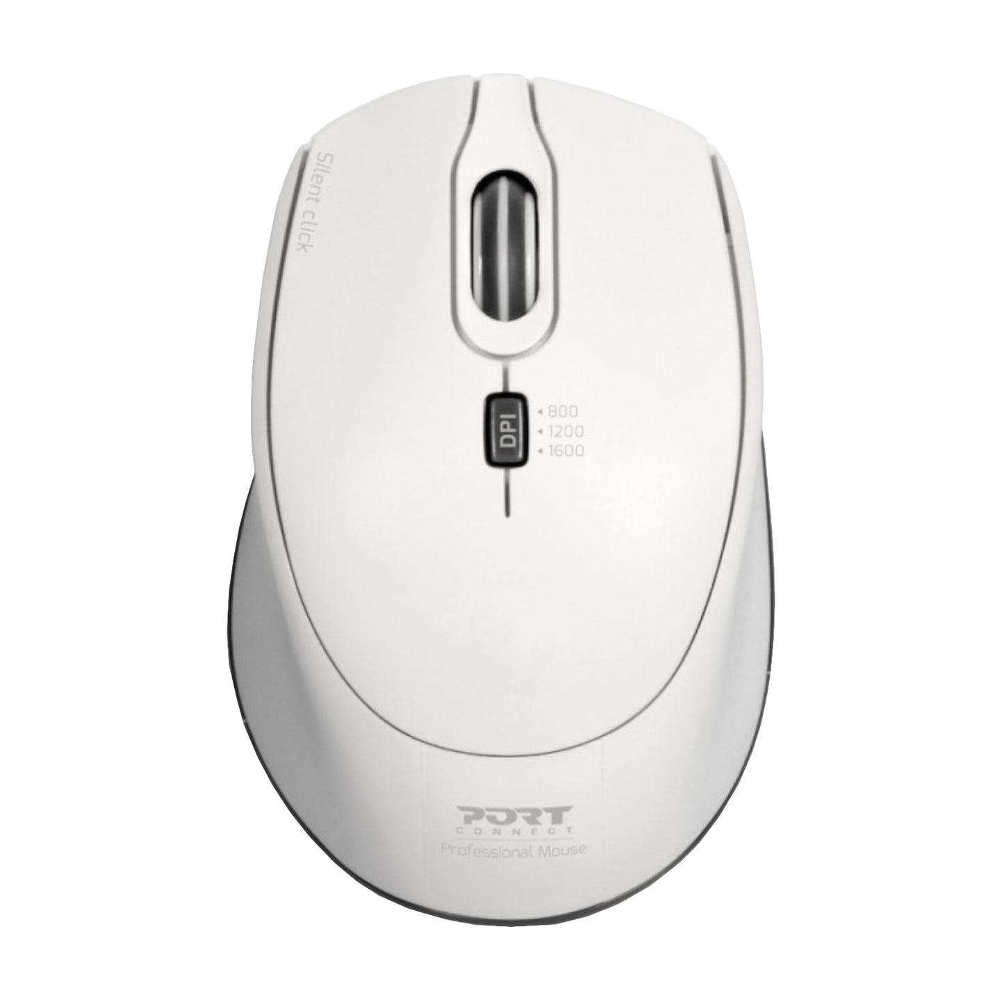 Port Connect Silent 1600DPI 3 Button Wireless Mouse – White