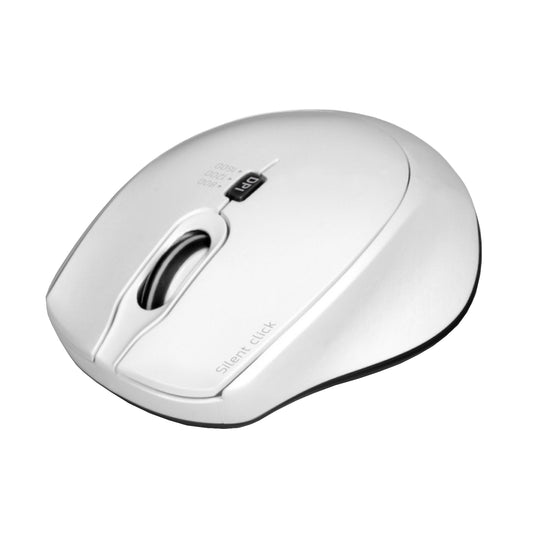 Port Connect Silent 1600DPI 3 Button Wireless Mouse – White