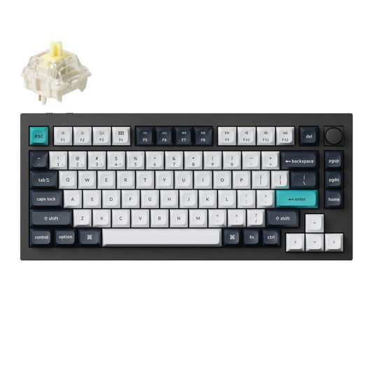 Keychron Q1 Max QMK/VIA RGB Wireless Mechanical Keyboard - Gateron BANANA Switches