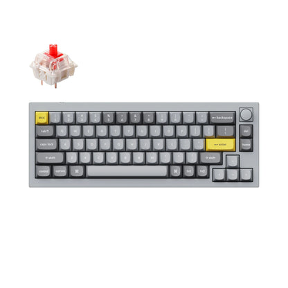 Keychron Q2 65% Red G Pro Switches Aluminium RGB Wired Keyboard – Grey