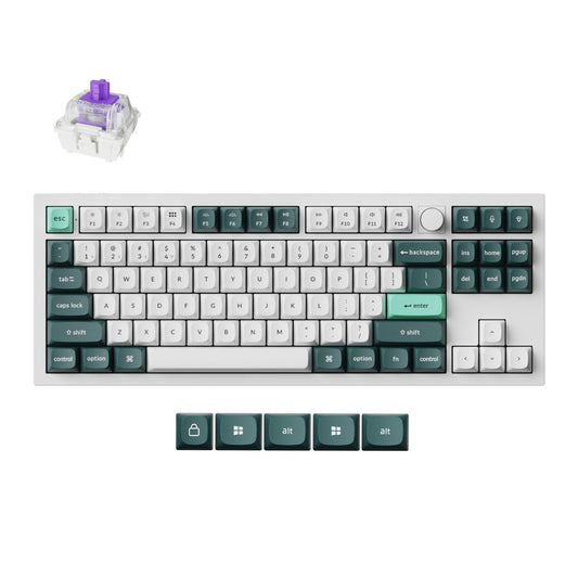 Keychron Q3 HE QMK Wireless 80% Mechanical Keyboard – Shell White, Nebula Switch