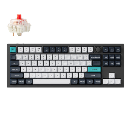 Keychron Q3 Max 80% Full Assembled Knob Red Switch Hot-Swap Gateron Jupiter RGB Wireless Keyboard – Black
