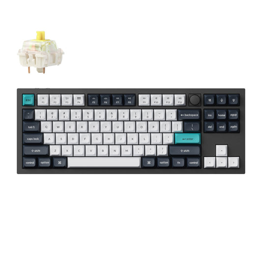 Keychron Q3 Max QMK/VIA Wireless 80% Mechanical Keyboard – Carbon Black, Banana Switch