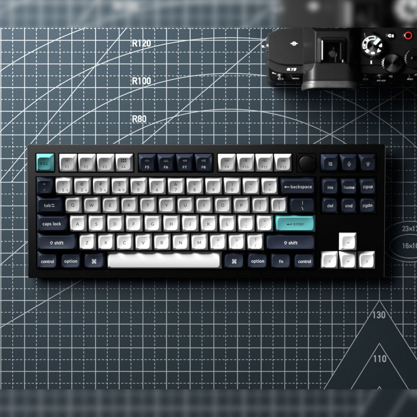Keychron Q3 Max QMK/VIA Wireless 80% Mechanical Keyboard – Carbon Black, Banana Switch