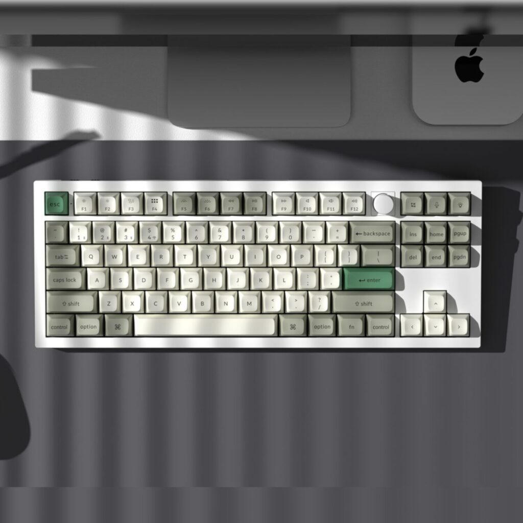 Keychron Q3 Max 80% Full Assembled Knob Red Switch Hot-Swap Gateron Jupiter RGB Wireless Keyboard – Shell White