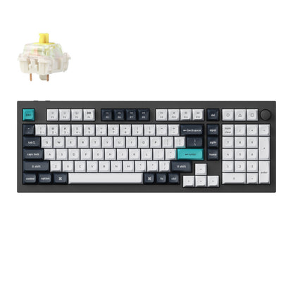 Keychron Q5 Max QMK/VIA Wireless Mechanical Keyboard – Carbon Black, Banana Switches
