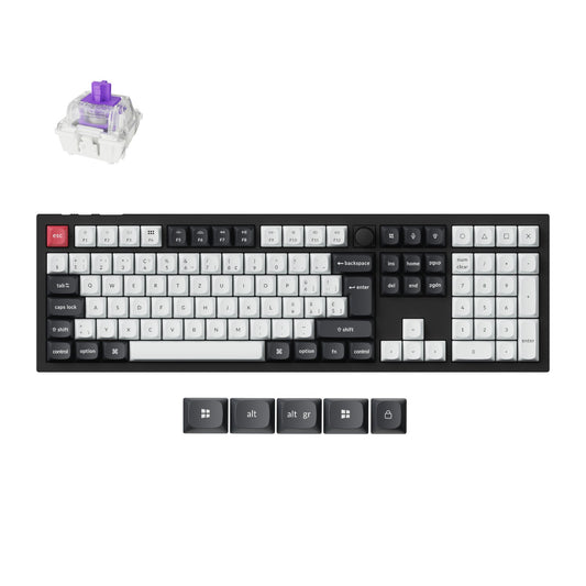 Keychron Q6 HE QMK Wireless Custom Mechanical Keyboard - Carbon Black, Nebula Switch