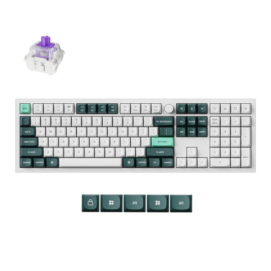 Keychron Q6 HE QMK Wireless Custom Mechanical Keyboard - Shell White, Nebula Switch