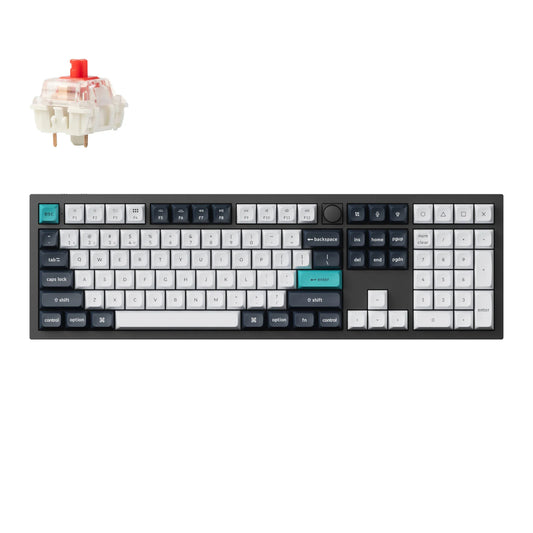 Keychron Q6 Max 100% Full Assembled Knob Red Switch Hot-Swap Gateron Jupiter RGB Wireless Keyboard – Black