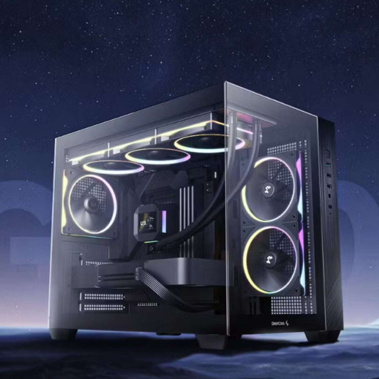Deepcool CG330 3F Panoramic Dual-Chamber Micro-ATX Gaming Chassis – Black