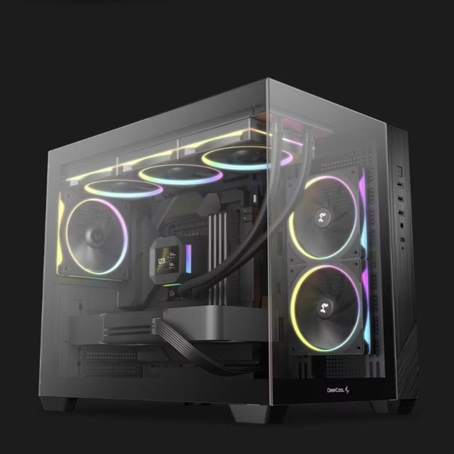 Deepcool CG330 3F Panoramic Dual-Chamber Micro-ATX Gaming Chassis – Black