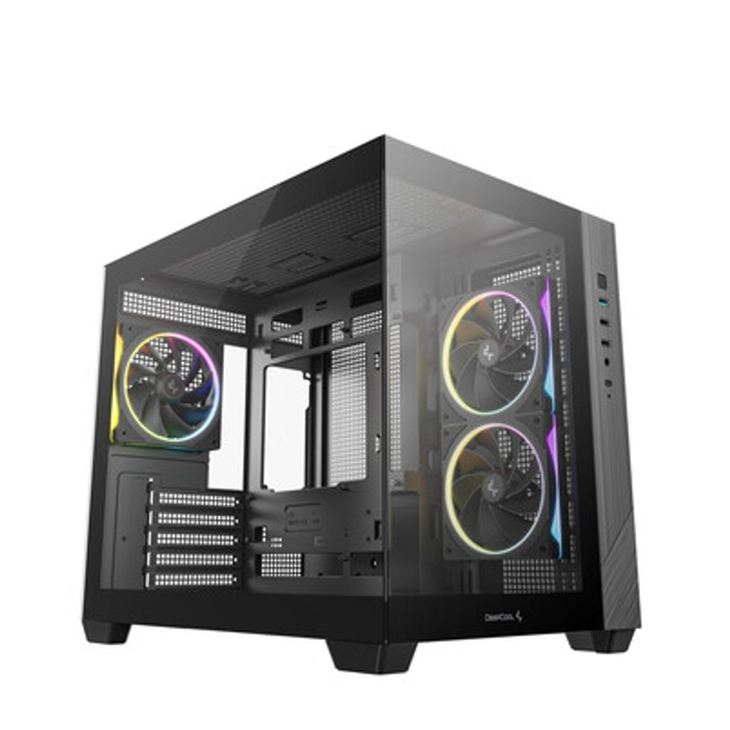Deepcool CG330 3F Panoramic Dual-Chamber Micro-ATX Gaming Chassis – Black