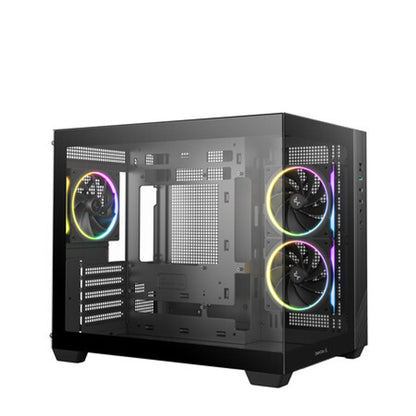 Deepcool CG330 3F Panoramic Dual-Chamber Micro-ATX Gaming Chassis – Black
