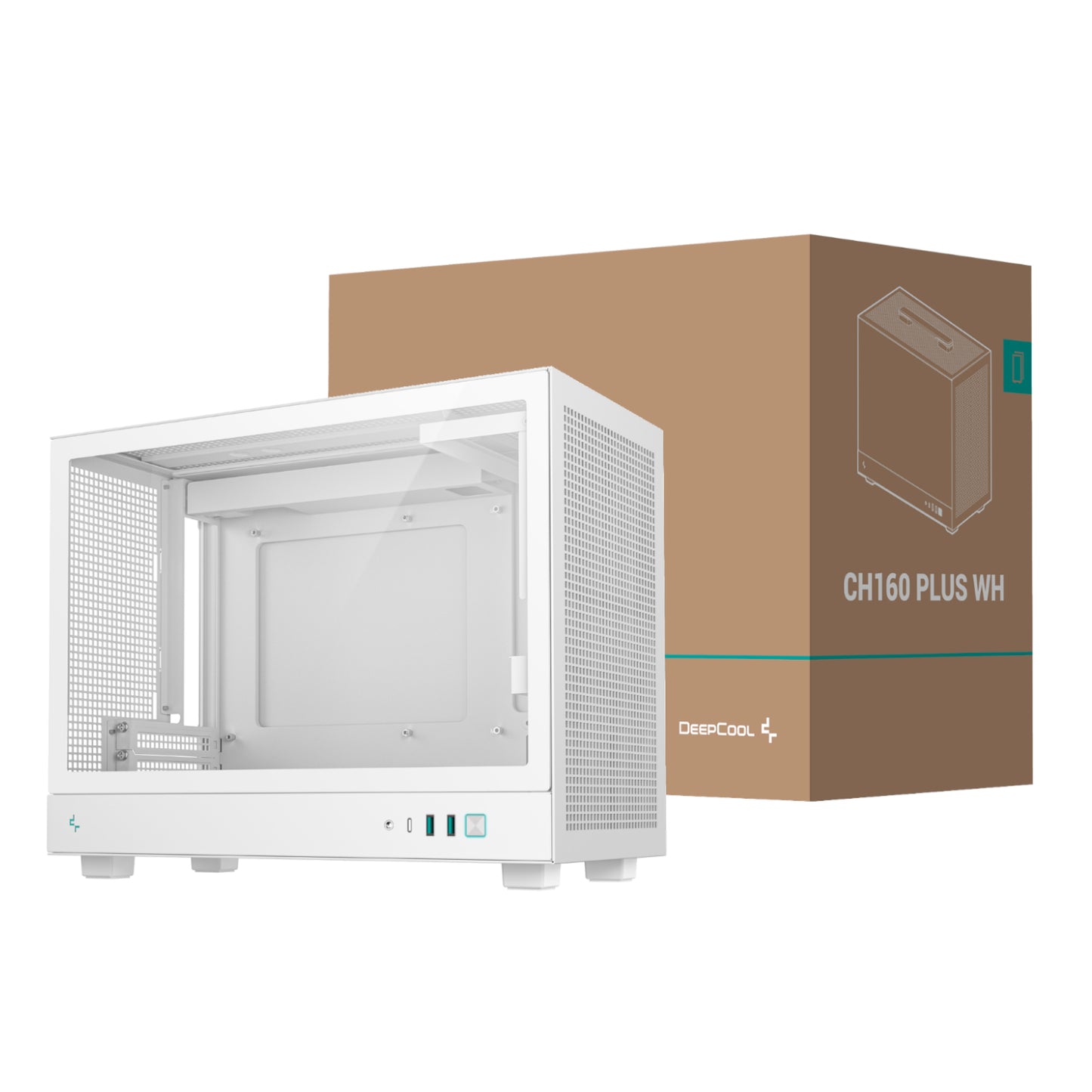 DeepCool CH160 PLUS Micro-ATX Chassis – White