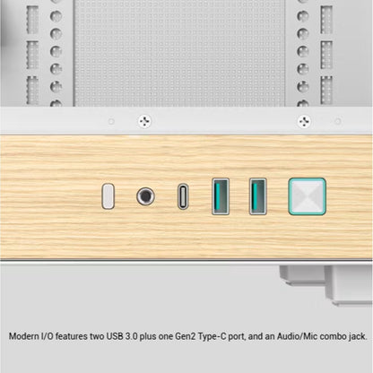 DeepCool CH260 Wood mATX Gaming Chassis White