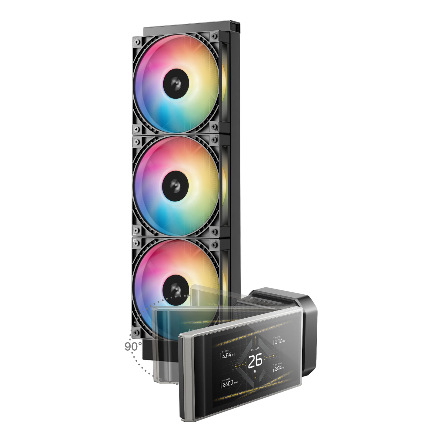 DeepCool LT360 VISION ARGB 4.5″ LCD All-in-one CPU Liquid Cooler – Black