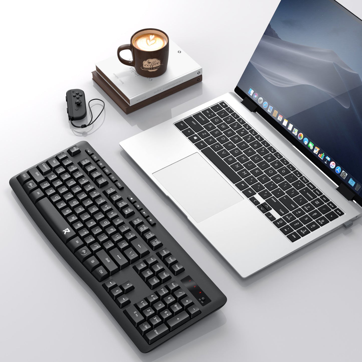 Redragon BK-7367 Full-size Ergonomic Wireless Membrane Office Keyboard – Black