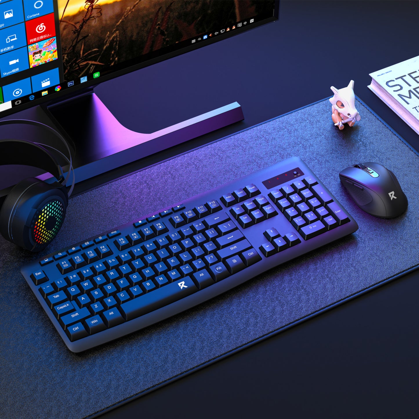 Redragon BS-7367-B Wireless Office Keyboard and Mouse Combo – Black