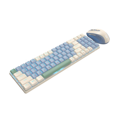 Redragon BS8772 Wireless Keyboard and Mouse Combo – Cream/Blue