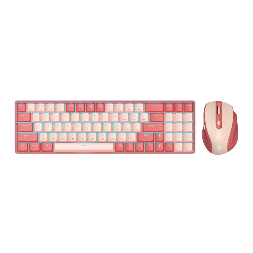 Redragon BS8772 Wireless Keyboard and Mouse Combo – Red/Pink