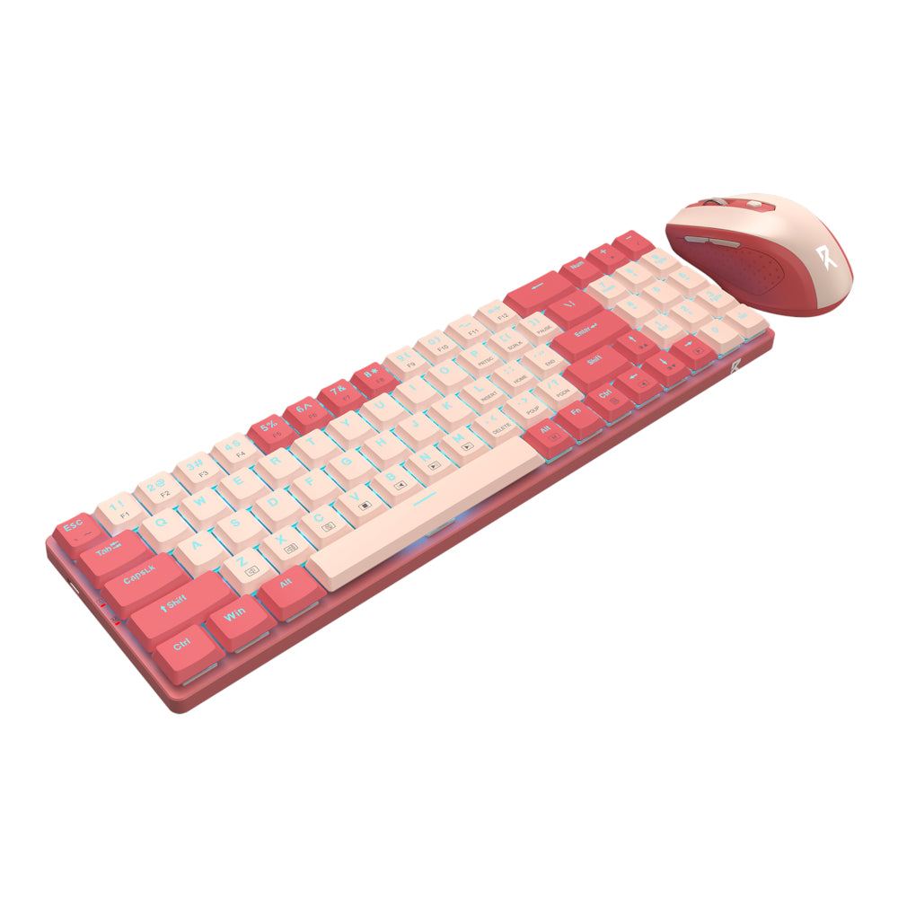 Redragon BS8772 Wireless Keyboard and Mouse Combo – Red/Pink