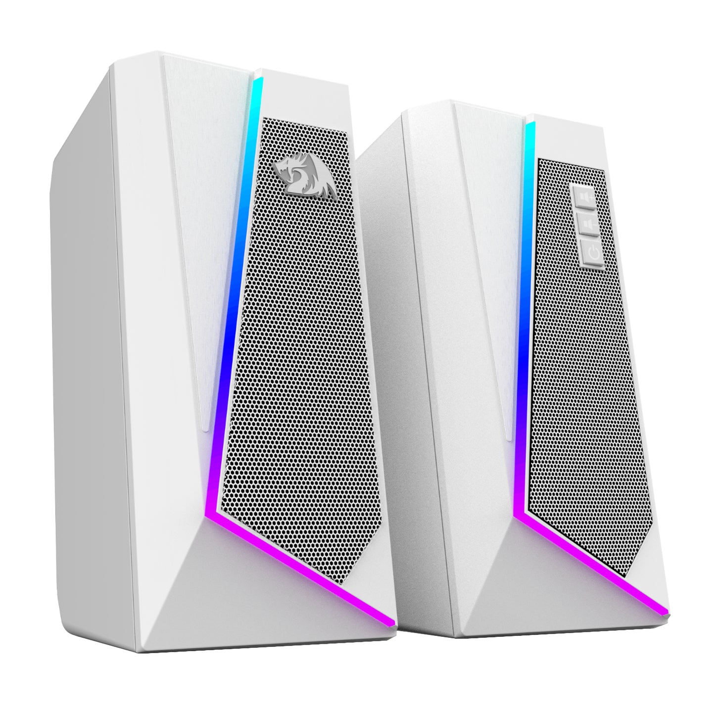 Redragon GS20W ANVIL 3W 2.0 RGB Stereo Desktop PC Speakers – White