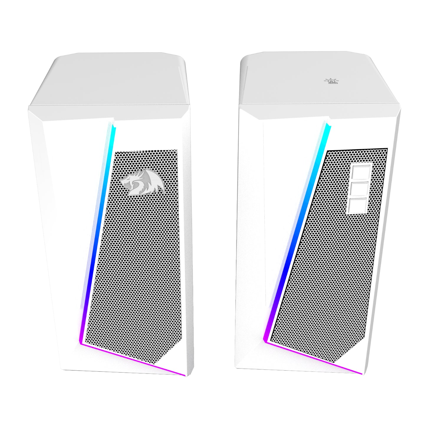 Redragon GS20W ANVIL 3W 2.0 RGB Stereo Desktop PC Speakers – White