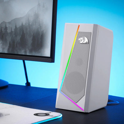 Redragon GS20W ANVIL 3W 2.0 RGB Stereo Desktop PC Speakers – White
