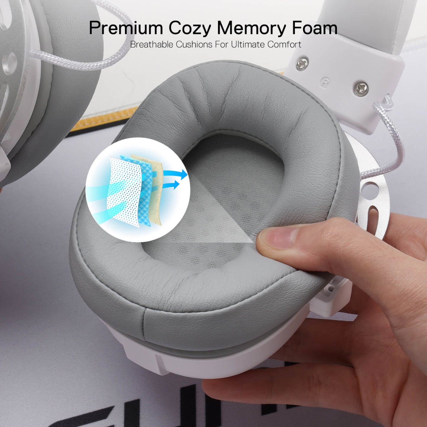 REDRAGON Over-Ear AURORA Gaming Headset – White