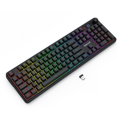 Redragon RM104 PRO VOLCANO RGB Wireless Membrane Gaming Keyboard – Black