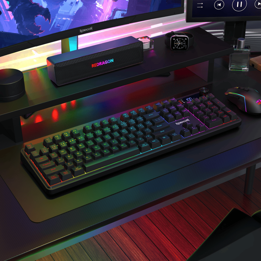 Redragon RM104 PRO VOLCANO RGB Wireless Membrane Gaming Keyboard – Black