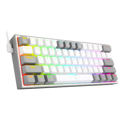 Redragon K617 FIZZ 60% Wired RGB Gaming Keyboard – White/Grey