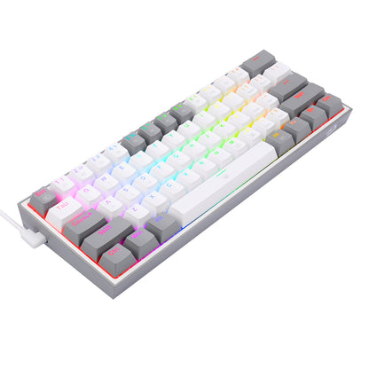 Redragon K617 FIZZ 60% Wired RGB Gaming Keyboard – White/Grey
