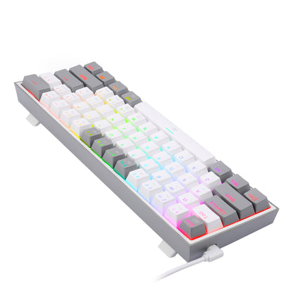 Redragon K617 FIZZ 60% Wired RGB Gaming Keyboard – White/Grey