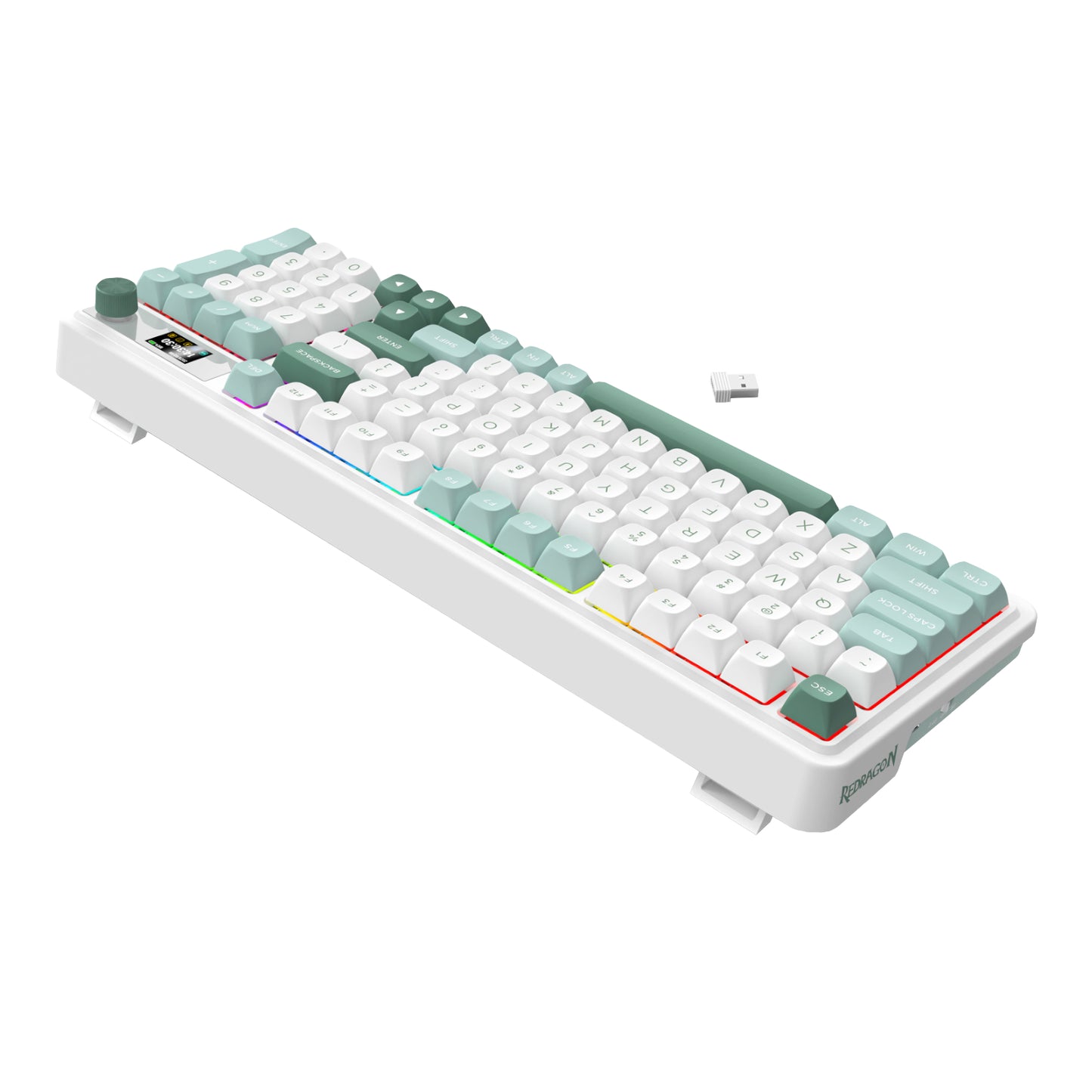 Redragon K719WGB GALATIN RGB PRO Full sized Wireless Gaming Keyboard – White