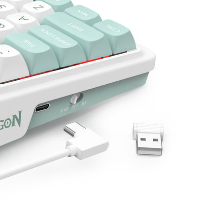 Redragon K719WGB GALATIN RGB PRO Full sized Wireless Gaming Keyboard – White
