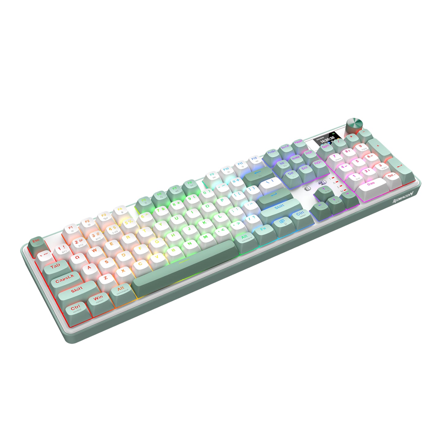 Redragon WYVERN K761 Pro Full-size RGB Wireless Mechanical Gaming Keyboard – White/Green