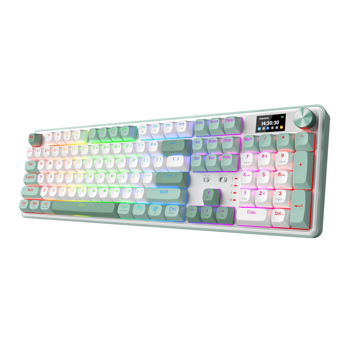 Redragon WYVERN K761 Pro Full-size RGB Wireless Mechanical Gaming Keyboard – White/Green