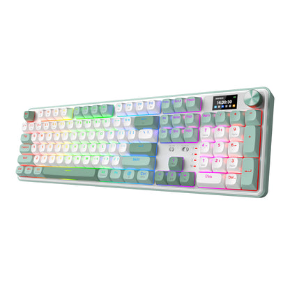 Redragon WYVERN K761 Pro Full-size RGB Wireless Mechanical Gaming Keyboard – White/Green