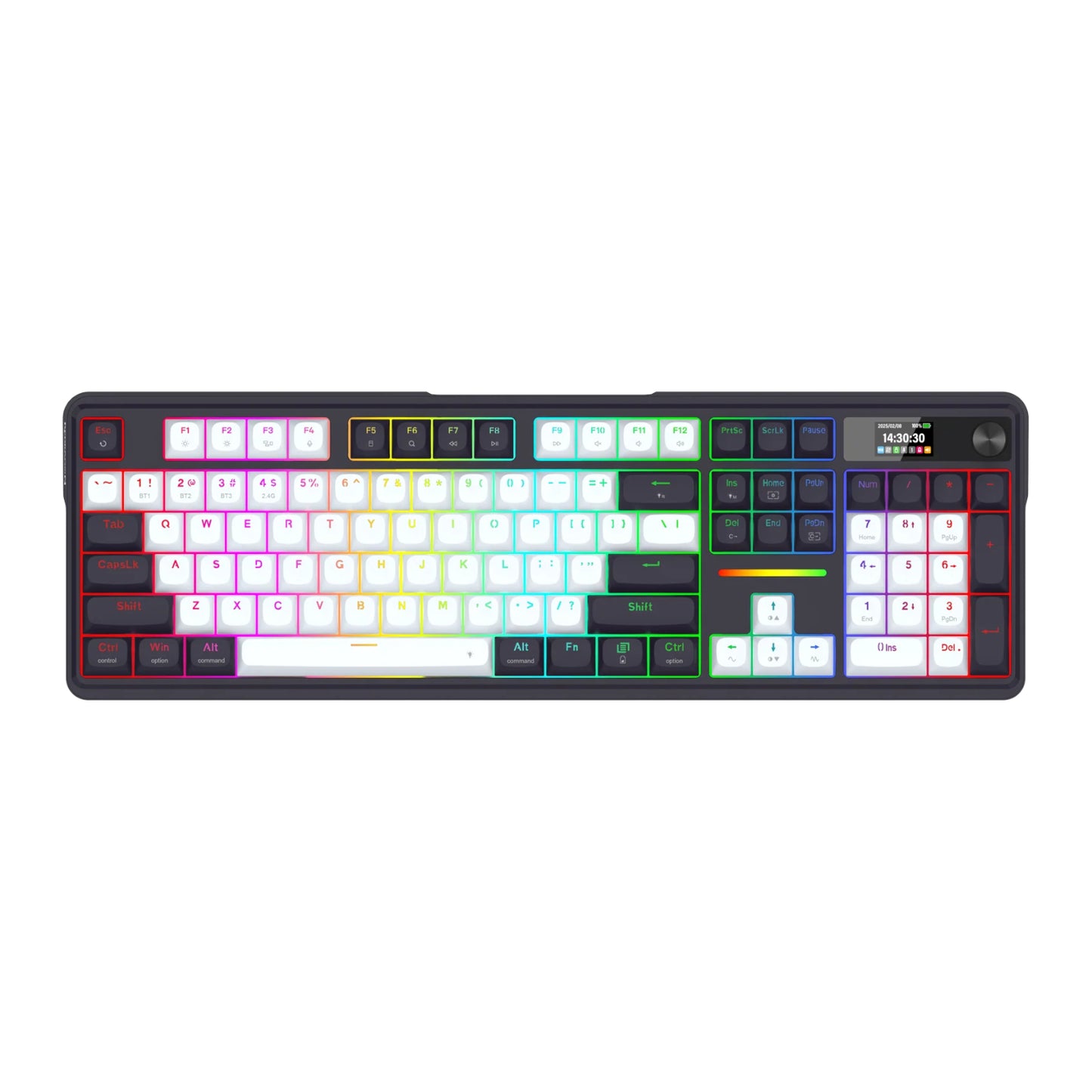 Redragon K762WB-RGB-PRO LCD Full-size Gasket Mechanical Keyboard – Black