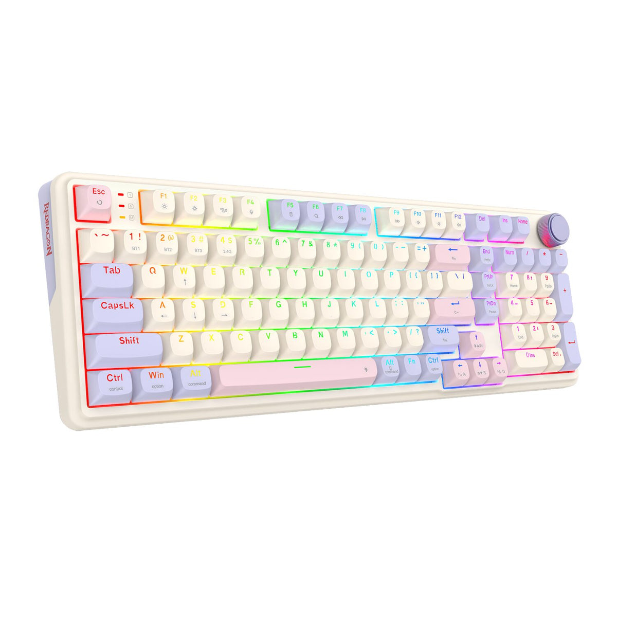 Redragon K768 EISA 100 RGB Wireless Gaming Keyboard – Lilac