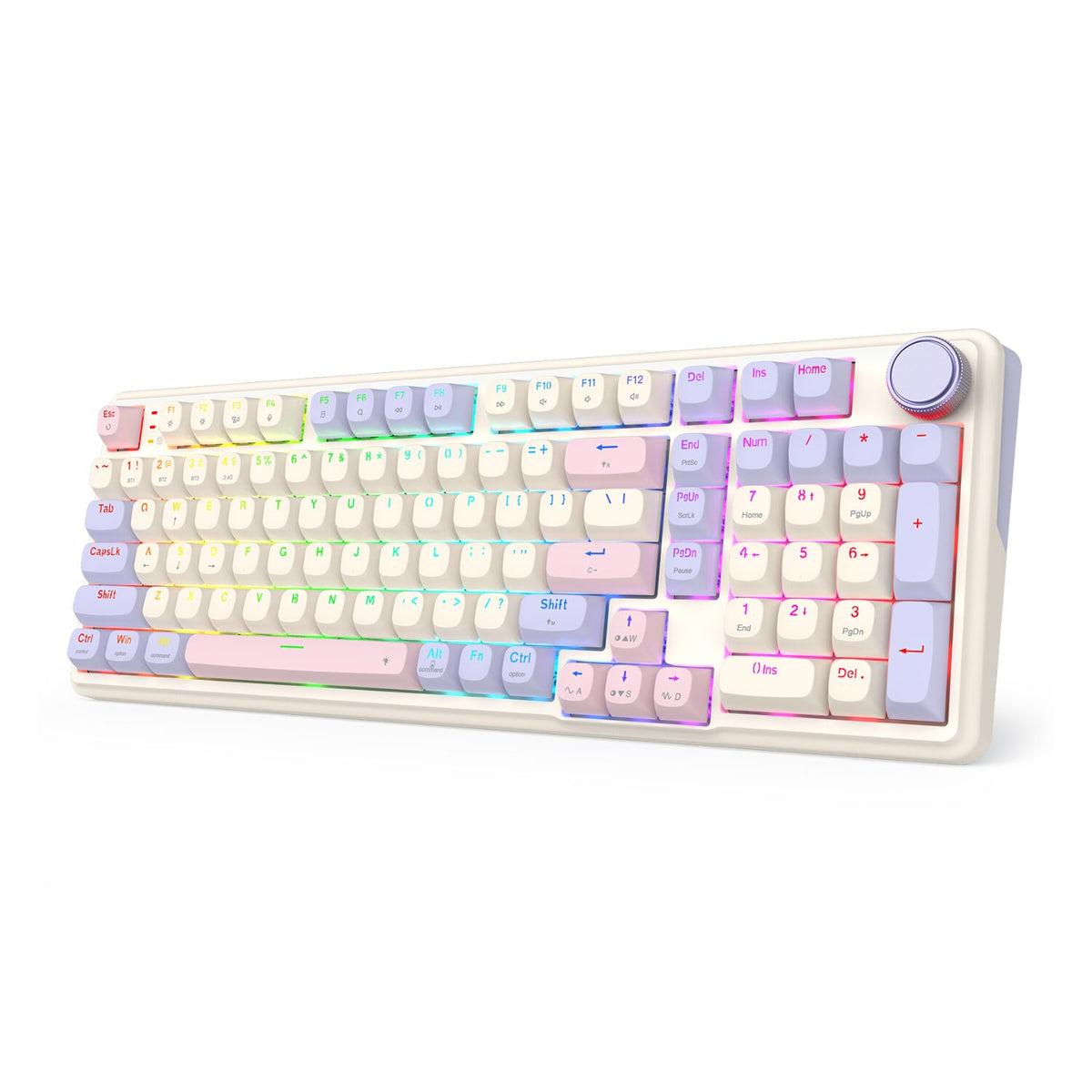 Redragon K768 EISA 100 RGB Wireless Gaming Keyboard – Lilac