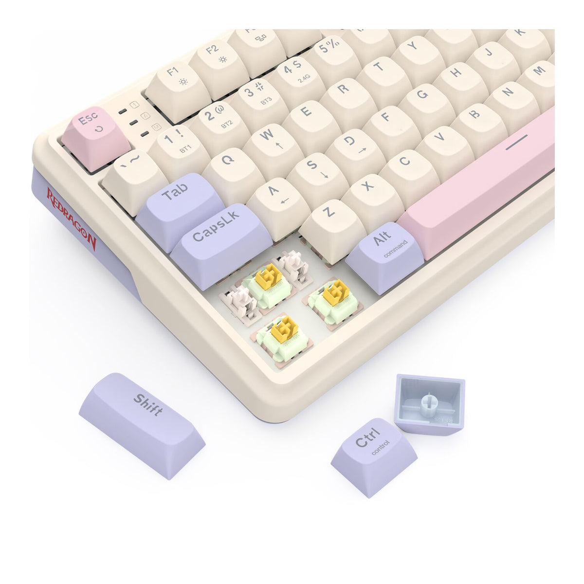Redragon K768 EISA 100 RGB Wireless Gaming Keyboard – Lilac