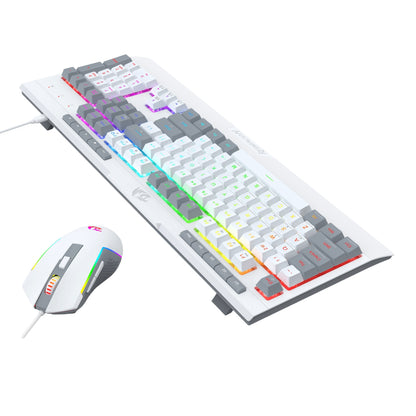 Redragon S151 Wired RGB Gaming Keyboard & Mouse Combo – White and Grey