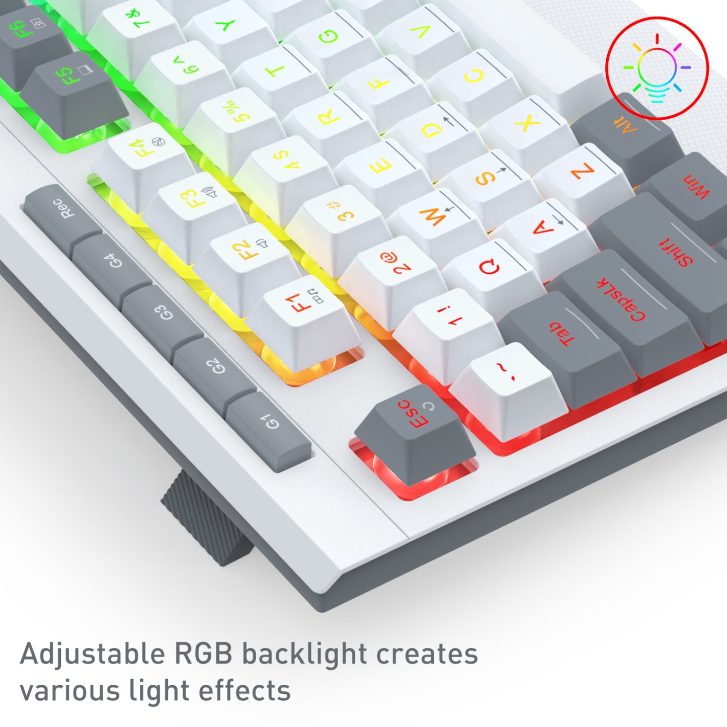 Redragon S151 Wired RGB Gaming Keyboard & Mouse Combo – White and Grey