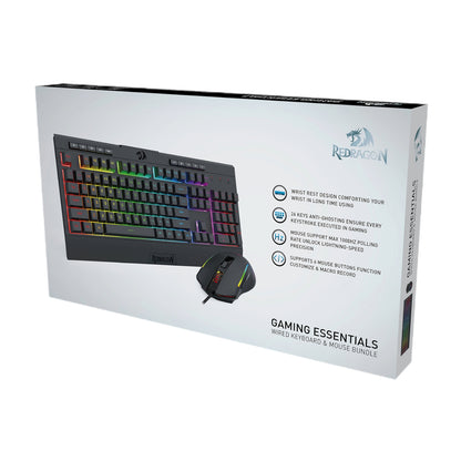 Redragon S151 Gaming Keyboard & Mouse Combo-Black