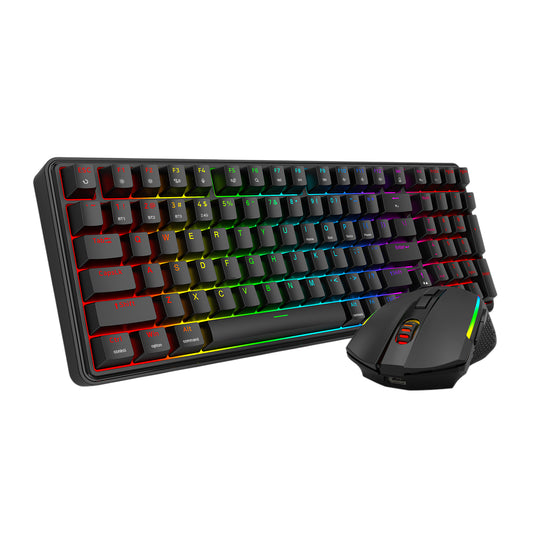 Redragon S162 RGB 3-Mode Wireless Mechanical Gaming Keyboard and Mouse Combo – Black