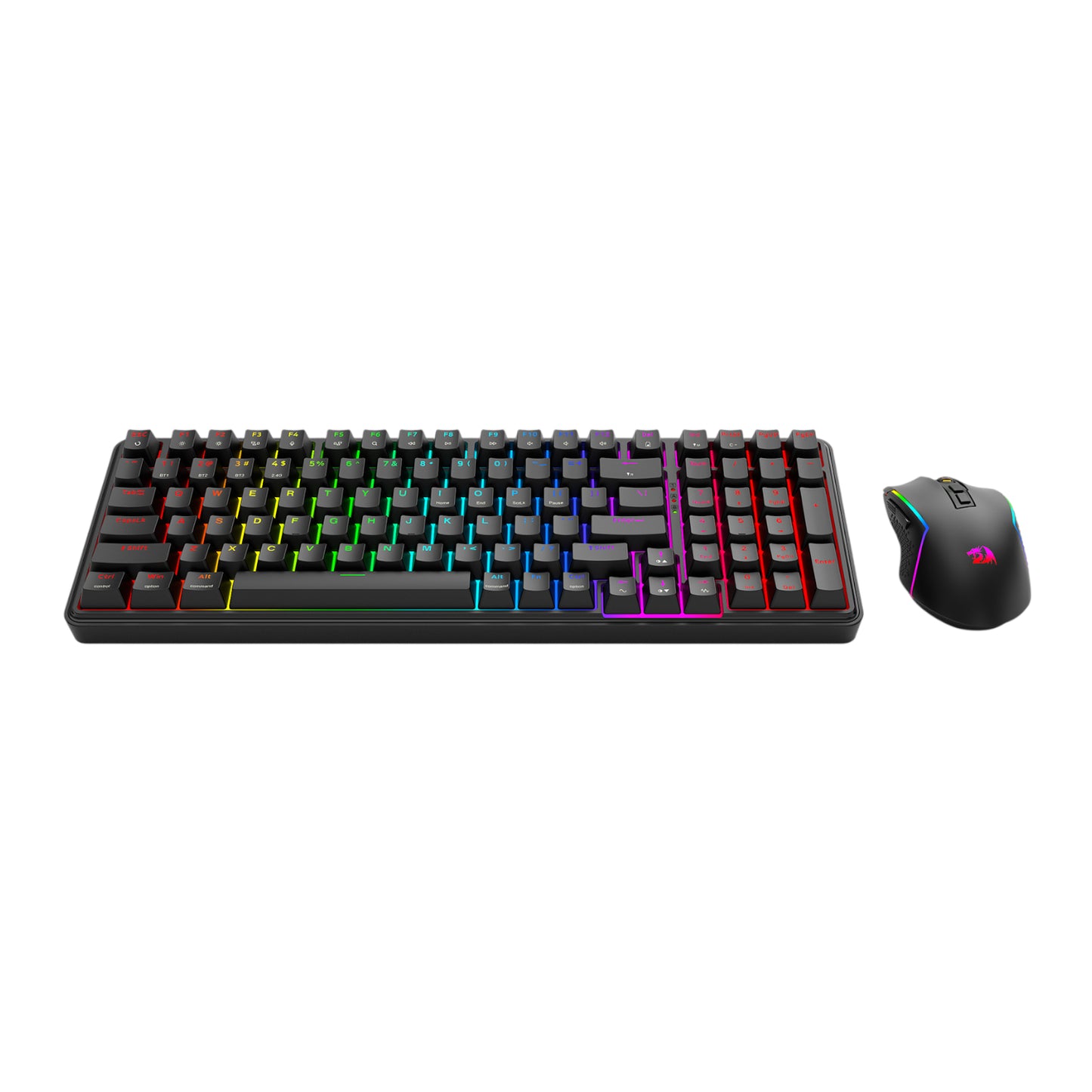 Redragon S162 RGB 3-Mode Wireless Mechanical Gaming Keyboard and Mouse Combo – Black