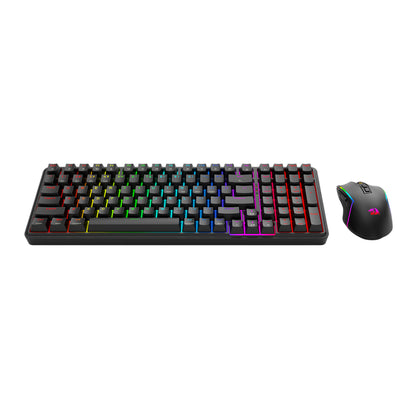 Redragon S162 RGB 3-Mode Wireless Mechanical Gaming Keyboard and Mouse Combo – Black