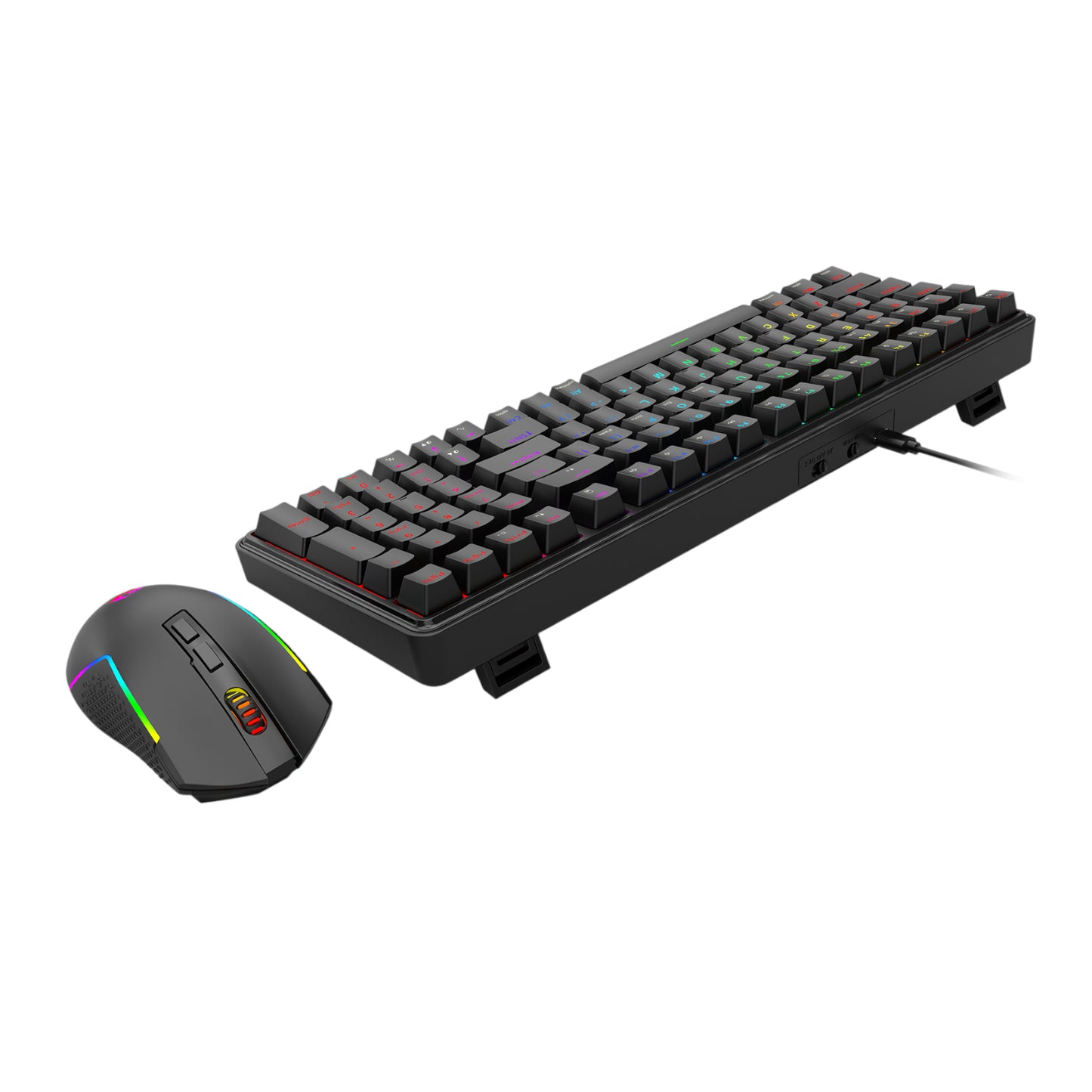 Redragon S162 RGB 3-Mode Wireless Mechanical Gaming Keyboard and Mouse Combo – Black